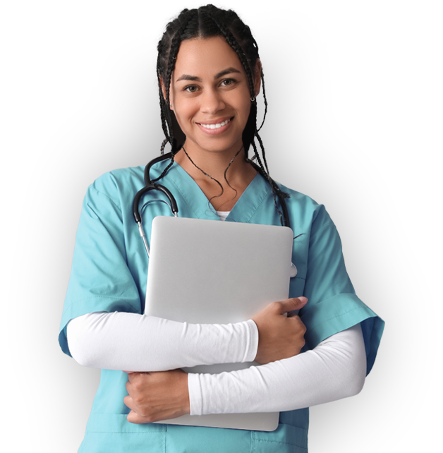 Employee with laptop