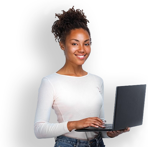 Employee with laptop