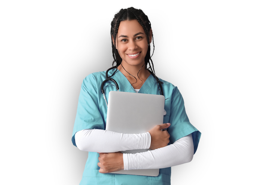 Employee with laptop