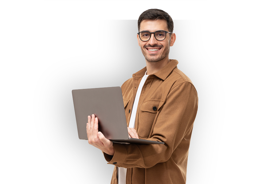 Employee with laptop