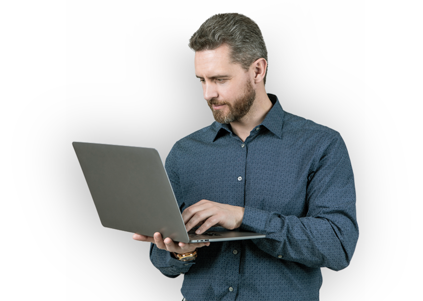 Employee with laptop